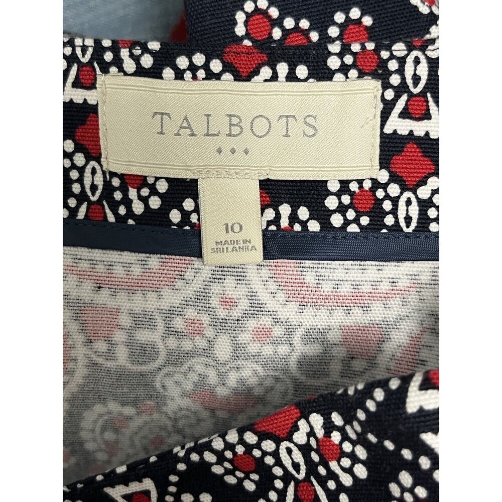 Talbots Navy and White Paisley Mini Skirt - Picture 3 of 8